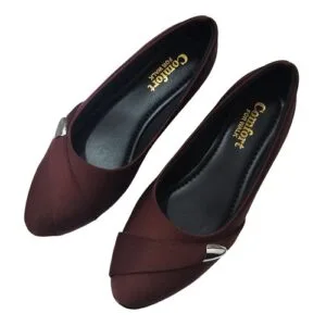 Comfort Walking Mules - Pointed Toe Slip-On Shoes with Metallic Accent - Stylish & Cushioned Insole for All-Day Wear