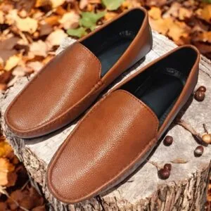 Men's Synthetic Leather Loafer - Classic Slip-On Moccasin Design Casual Comfort Shoes